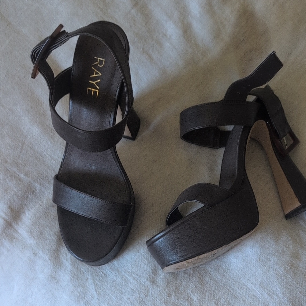 RAYE Dark Brown Platform Heels